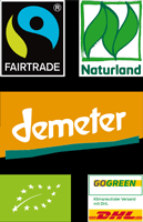 Demeter, EU Öko-Siegel, Fairtrade, Naturland, DHL GoGreen