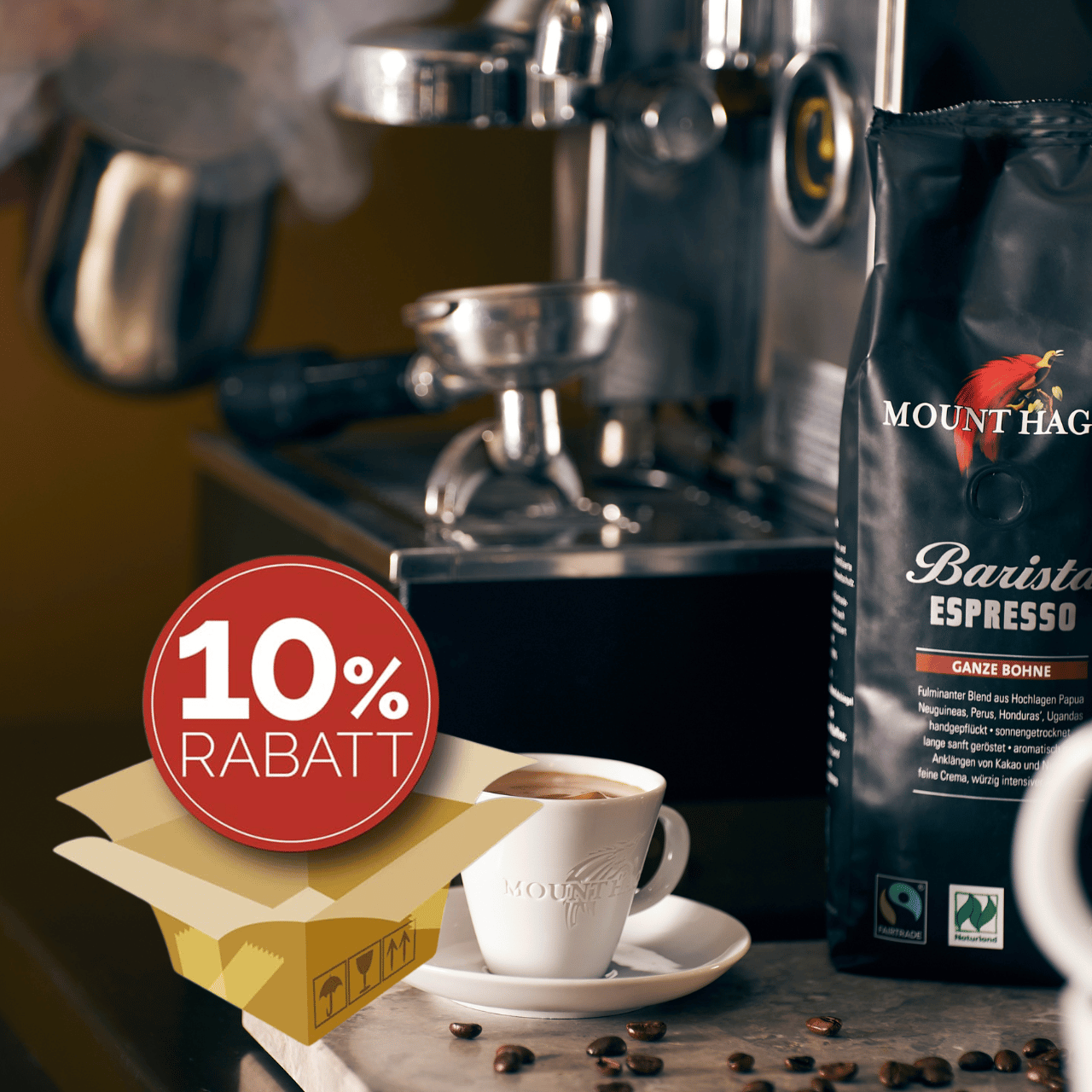 Mount Hagen Barista Espresso Sparpaket ganze Bohne 500g, bio & fair